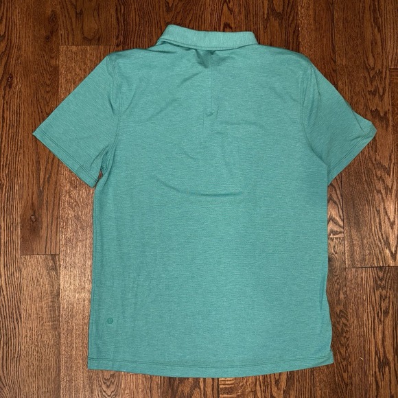 Lululemon Evolution Short Sleeve Polo Shirt Men's Large Green Performance - Picture 3 of 5
